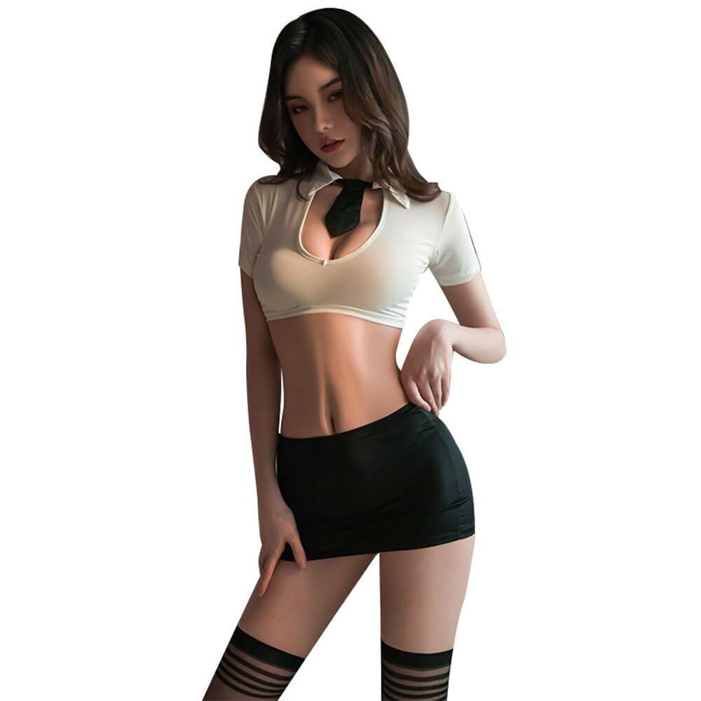 4785 Sexy Secretary Cosplay Costume Anime Teacher Babydoll U neck